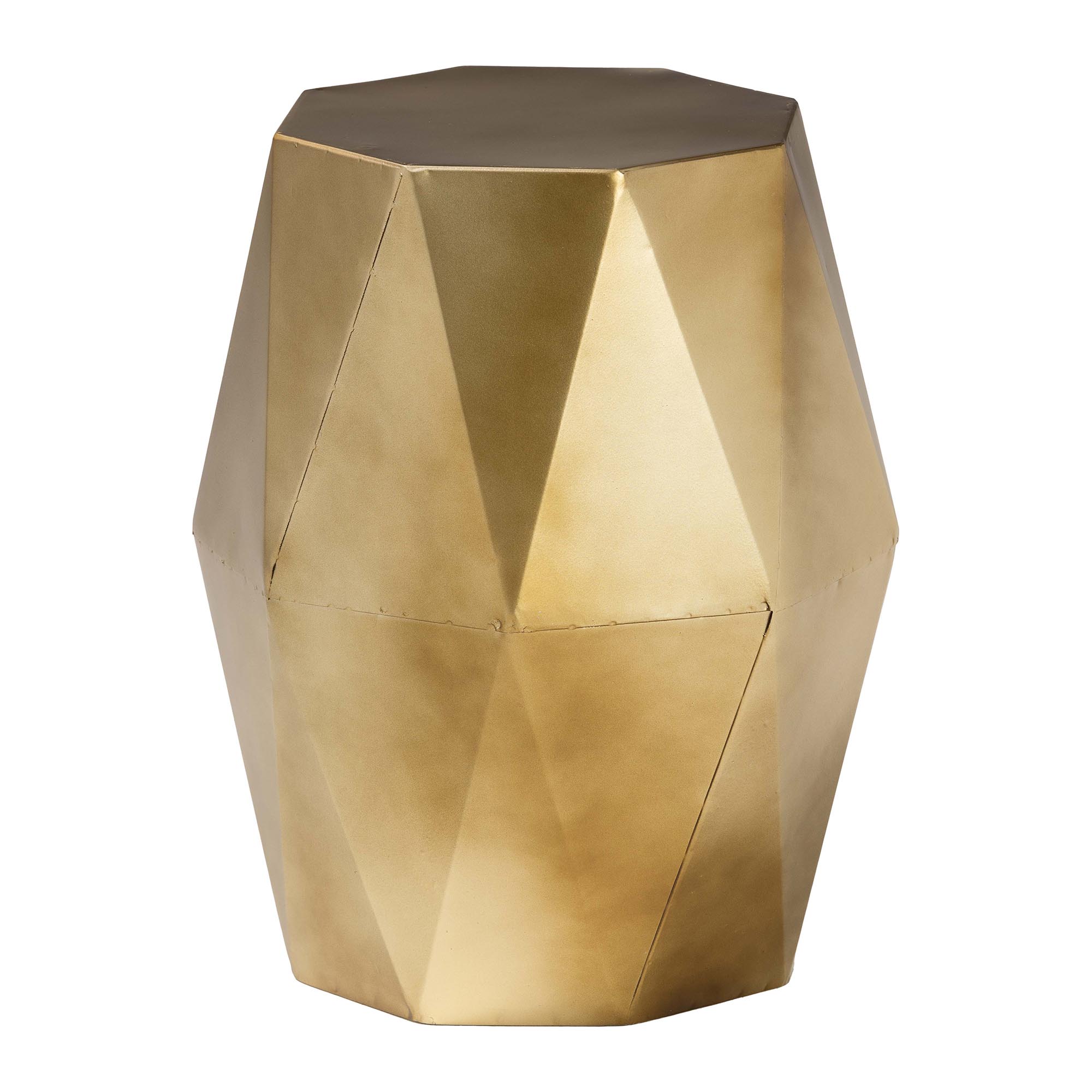 Baxton Studio Salman Geometric Bronze Metal Accent Table - Faceted Modern Side Table for Indoor or Semi-Outdoor Use Affordable modern furniture in Chicago, classic living room furniture, modern end table, cheap end table